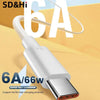1pc 2 Meter 6A 66W USB Type-c Super Fast Charge Cable Other Consumer Electronics