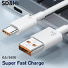 1pc 2 Meter 6A 66W USB Type-c Super Fast Charge Cable Other Consumer Electronics