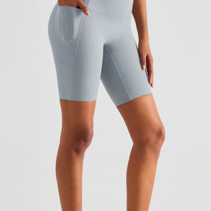 Pocketed High Waist Active Shorts